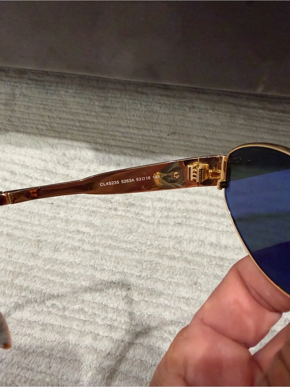 Gold Frame Oval Sunglasses with Dark Green Lenses